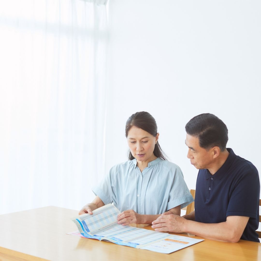 couple looking at documents