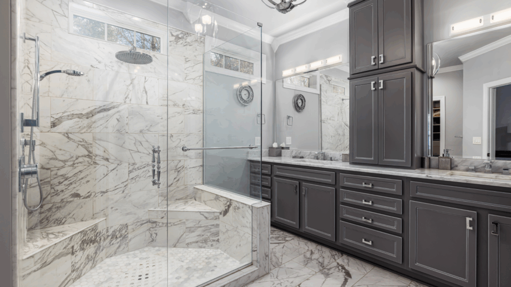 Brand new walk in shower and fully remodeled bathroom