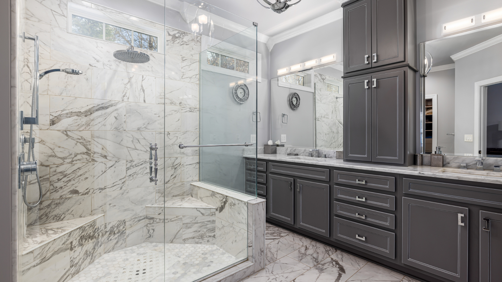 Brand new walk in shower and fully remodeled bathroom