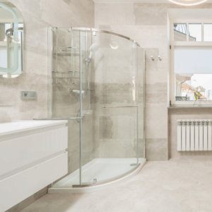 Curved walkin shower