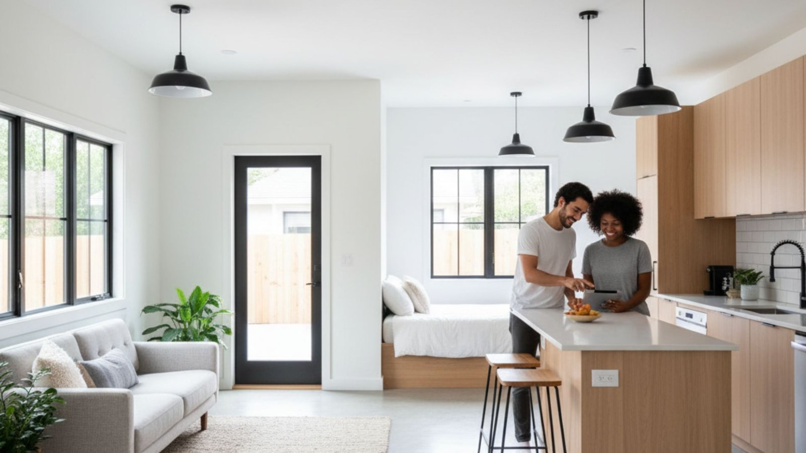Garage conversion into a studio apartment