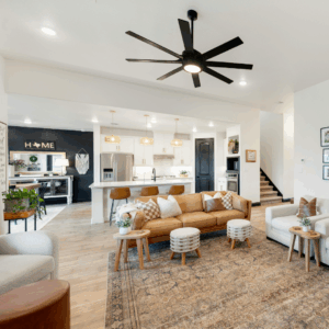 Open floor plan with amazing lighting