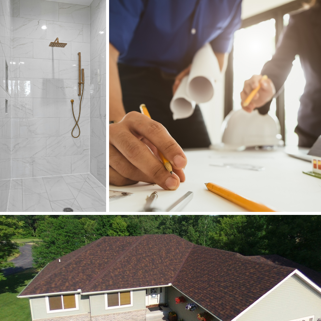 Contractors planning with indoor and outdoor remodels