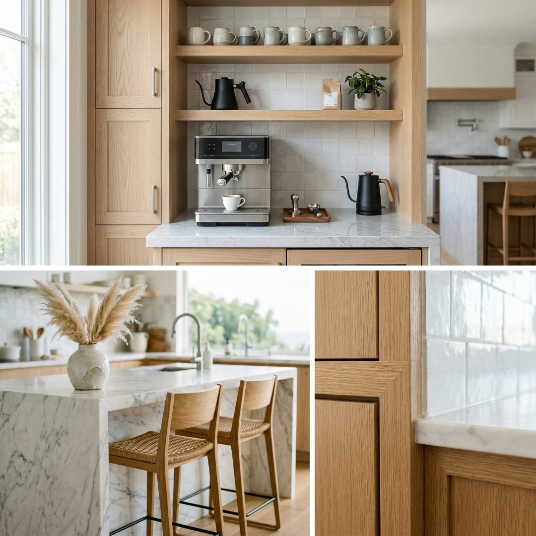 Collage of kitchen features