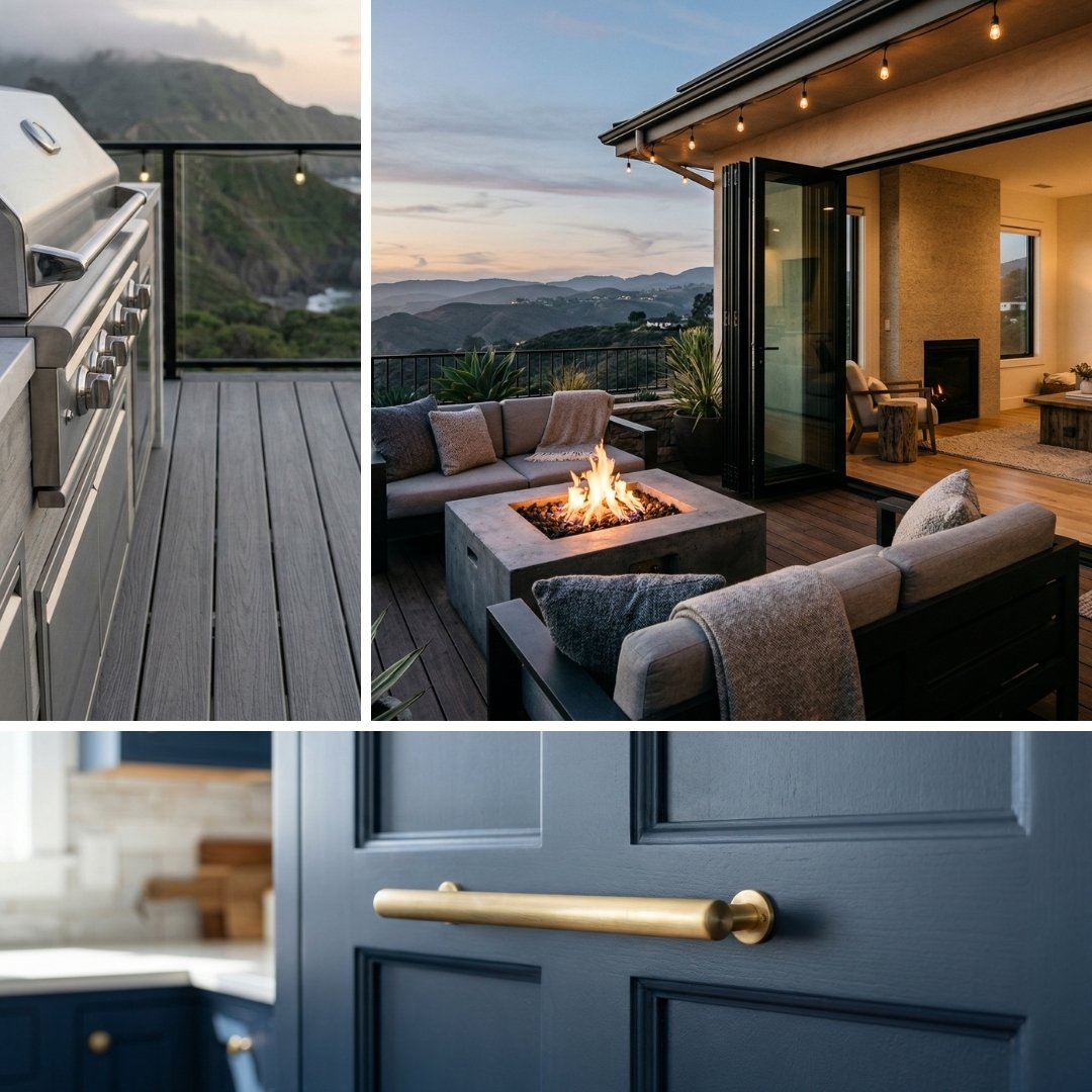 Collage of a deck from a coastal home