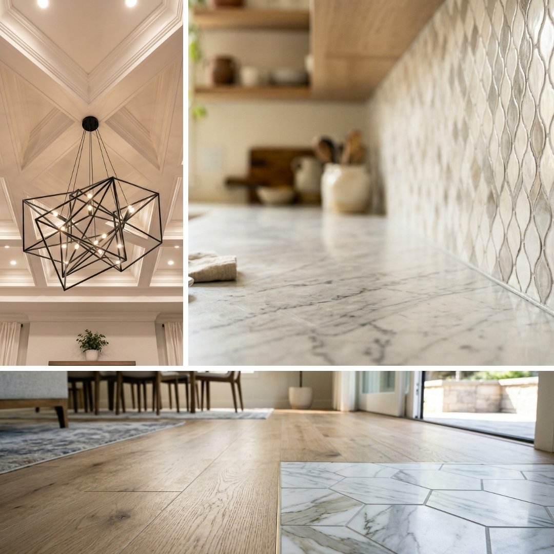 Collage of images in a remodeled home
