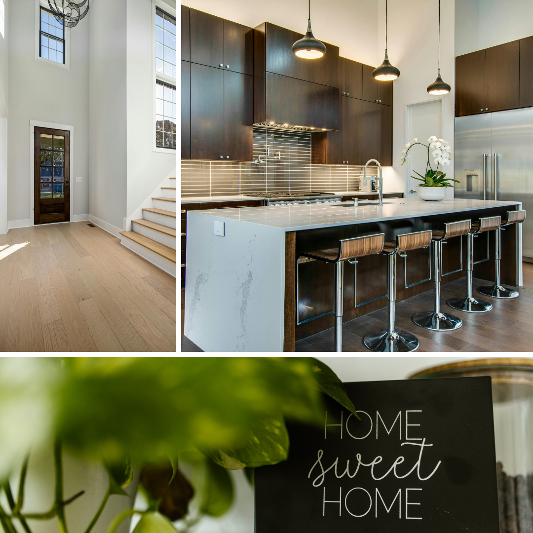 A collage of exterior and interior home renovations.