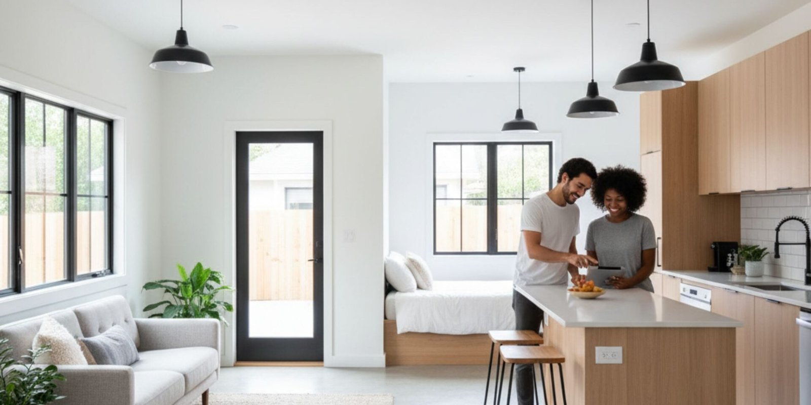 Garage conversion into a studio apartment